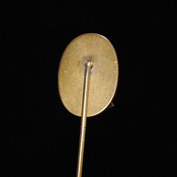 Antique F.M. Co. Stick Pin with Brass Leaf Detail - Picture 4 of 9
